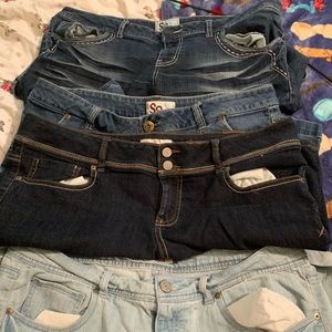 4 pairs juniors jean shorts